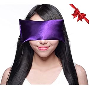 Happy Wraps Lavender Eye Pillow – Hot Cold Aromatherapy Satin Eye Mask for Yoga, Sleeping, Migraines, Stress, Relaxation – Gifts for Women, Birthdays, Coworkers, Christmas – Amethyst