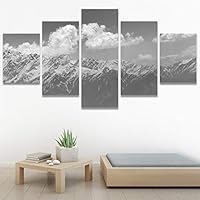 SIGNWIN 5 Panel Canvas Wall Art Dramatic Forest Landscape Living Room Orange Photography Rustic for Home Decorations Ready to Hang - 60