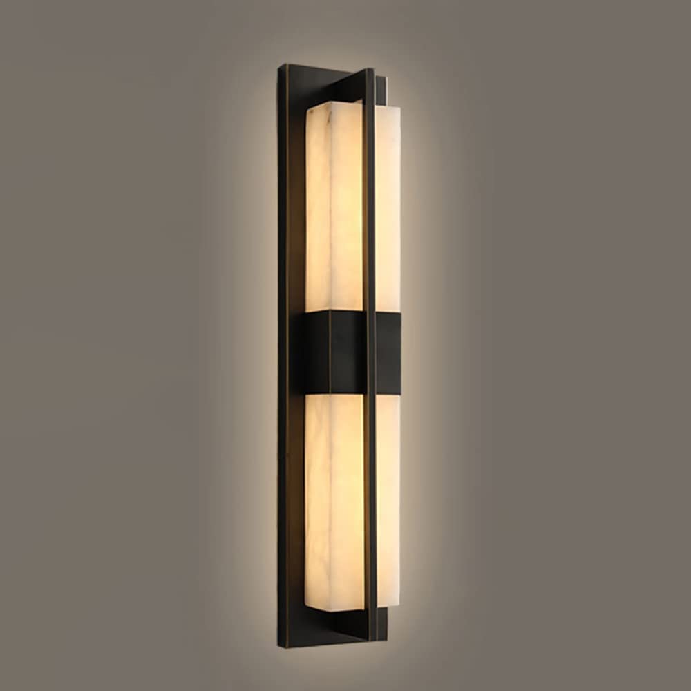 NUHSLF Wall lamp Modern Simple Style LED Wall Sconce Fixture Creative Marble Wall Light for Bedside Restaurant Corridor and Stair 23.5,Black-31.5