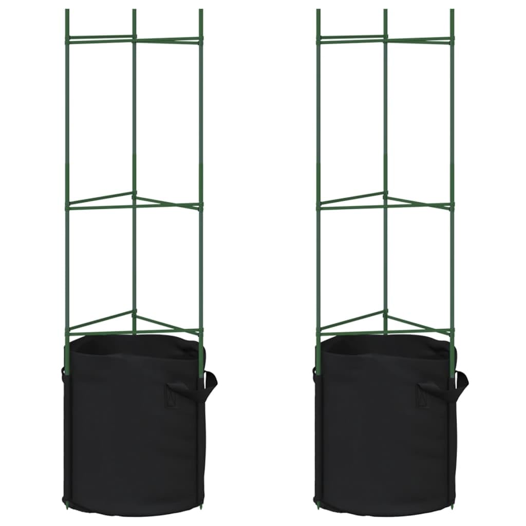 Tutor para Tomates con Bolsa 2 uds de Acero y PP 116 cm Varillas Crecimiento Plantas,Soporte Cultivos Apto Interior y Exterior