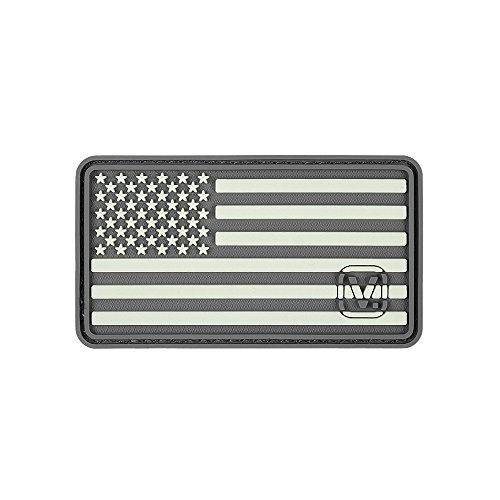 US Flag (Left-Star) 'Super-Lumen' Glow-in-The-Dark Patch (Wolf Gray)