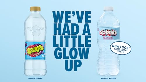 SPLASH REFRESHER Acai Grape Flavored Water, 8 Fl Oz, Plastic Bottle Pack of 12