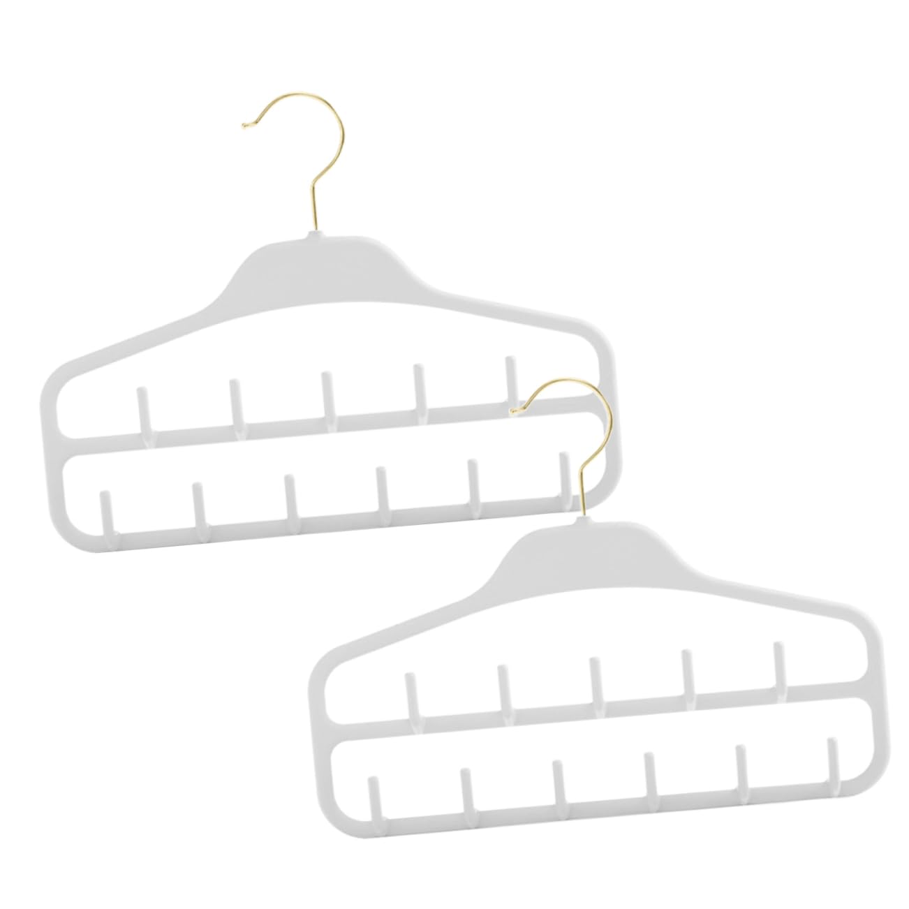 Porte-ceintures multi-hook en acier et ABS pour cravates, lot de 2