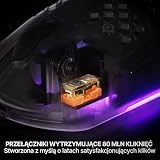 SteelSeries Aerox 3 Wireless Gen 2 – superlekka mysz dla graczy, polling 4K, sensor optyczny 26K DPI, 200 godzin pracy, wodoodporność IP54, 80 mln kliknięć, RGB, ślizgacze 100% PTFE, Shadow