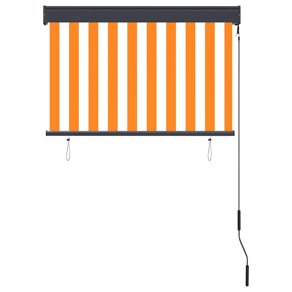 Store Roulant Extérieur 100x250 cm Blanc et Orange