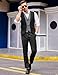 Coofandy Mens Formal Fashion Layered Vest Waistcoat Dress Vest, Black, Large