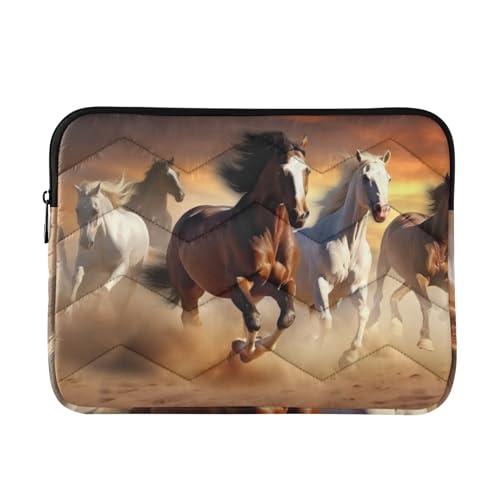 Funda para laptop 13-14 pulgadas con diseño de caballos al atardecer miniatura 1