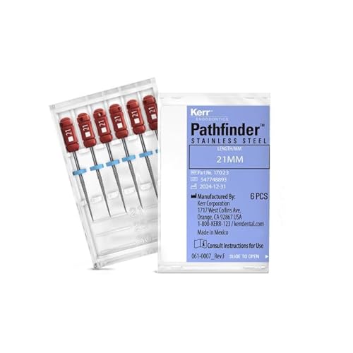 Kerr ENDODONTICS - Kerr Dental 17023 Pathfinder Files 21mm Stainless Steel 6/Bx