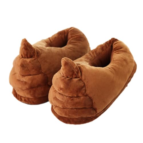 Yplkm Chausson Femme Pantoufle De Caca, Femmes Hommes Fuzzy House Funny Expression Poop Slipper Chaussons Maison Moelleux Doux Peluche Confortable Pour...