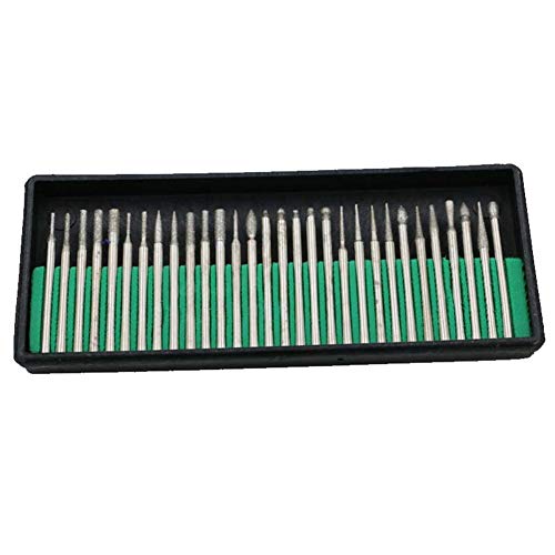 Drill Bits Rotary Tool Set Cone 30pcs Diamond Grinding Needle, Jewelry Carving, Burr Glass Bit,Diamond Grinding Rod,Polishing Grinding Head