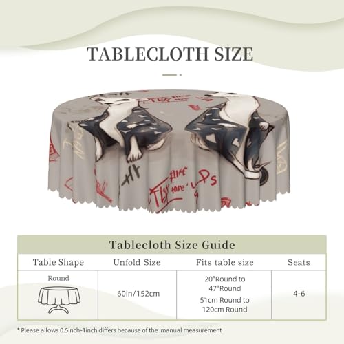 Nappe ronde furets anti-tache : la solution imperméable pour votre table - 6