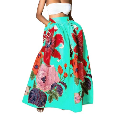 Maxi Skirts for Women 2025 Women's Boho Floral Printed High