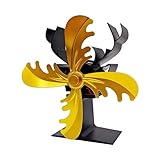 LUOFANG Ventilador para hogar navideño, Ventilador de Estufa de 4 aspas sin energía, Ventilador para hogar para Estufa de leña, Funcionamiento silencioso