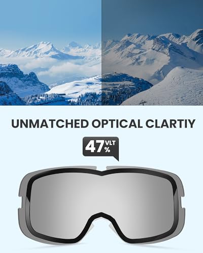 OutdoorMaster Owl Ski Goggles OTG, Snow Snowboard Goggles for Men Women Youth, Anti-Fog, 100% UV Protection - Image 2