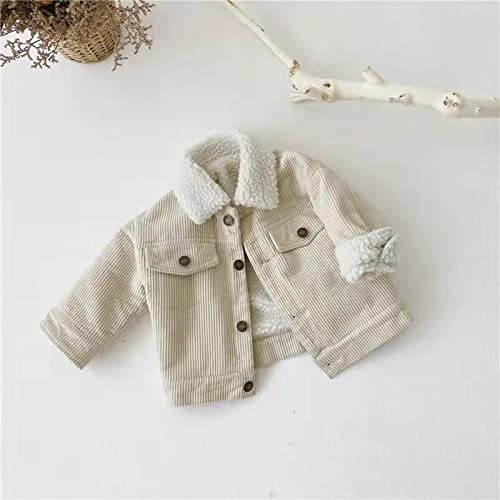 Baby Boy Girls Corduroy Jacket Toddler Fleece Winter Coat Kid Lined Button Down Warm Lapel Outwear2