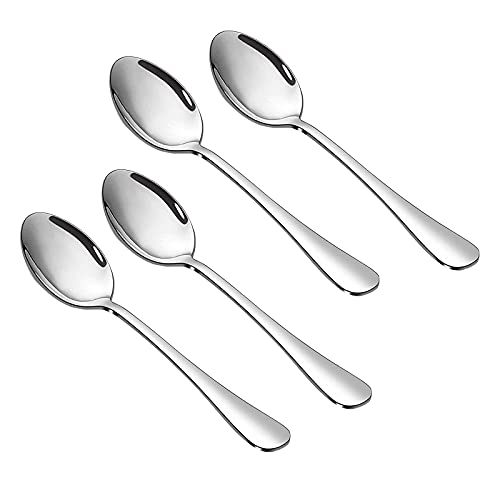 Image of 8.1-Inch Stainless Steel Dinner Spoons Set of 12, Heavy Duty Mirror Polished Table Spoons, Dishwasher Safe Silverware for Home Kitchen Restaurant Use