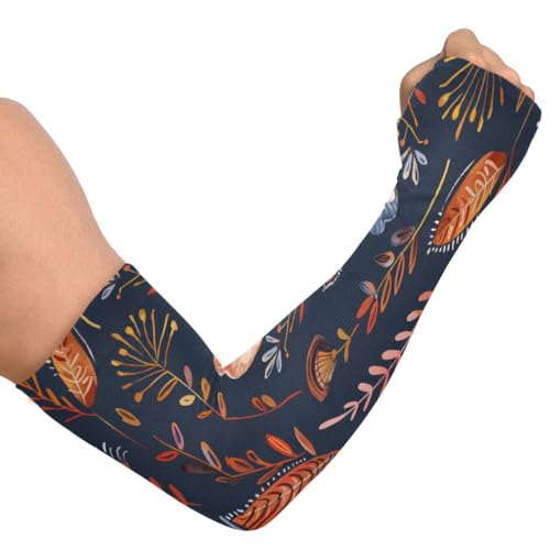 Cooling Arm Sleeves for Men Women UV Sun Protection Arm Covers Tribal Flower Compression Sleeves Sports Football Golf Cycling