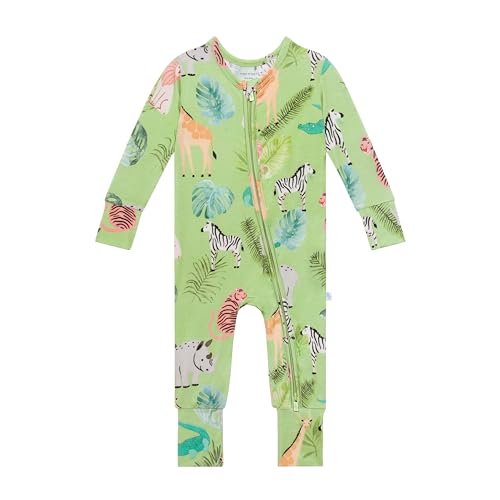 Image of Posh Peanut Baby Rompers Pajamas Made from Soft Viscose from Bamboo - Newborn Baby Boy Clothes - Kids One Piece PJ (Safari Animals, 3-6 Months)