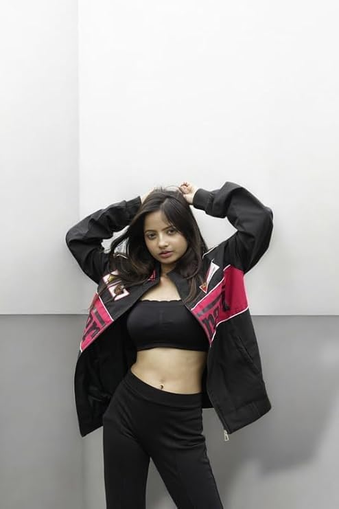 Image of Gigavibe Racing Icon F1 Vintage Printed Women's Jacket, Black, Polyester, Relaxed Fit, Motorsport Streetwear