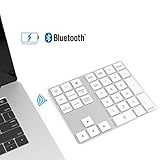 teclado numerico para mac air Conexión Bluetooth 3.0: la tecnología Bluetooth 3.0 proporciona una conexión sin cables y sin desorden, el teclado numérico externo de 34 teclas extiende su teclado existente. Encienda el teclado numérico y presione el botón de emparejamiento. Luego, conecte el teclado numérico a su computadora portátil de forma inalámbrica. Después de eso, los dispositivos conectados pueden emparejarse automáticamente siempre que Bluetooth funcione y dentro de los 10 metros.