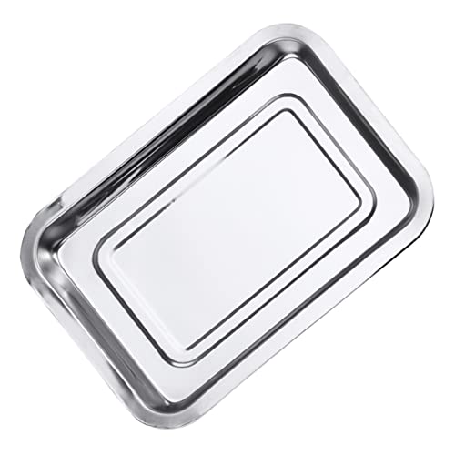 Cabilock sartén branquial baking tray sartén grill dish drying rack impermeables horno de convección enfriamiento tostador bandeja para platos de acero inoxidable bandeja de platos Silver