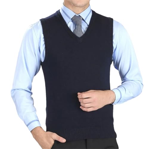 Dcvmvmn Mens Vest Sweaters Casual Wool Knitted Business Sleeveless Vest
