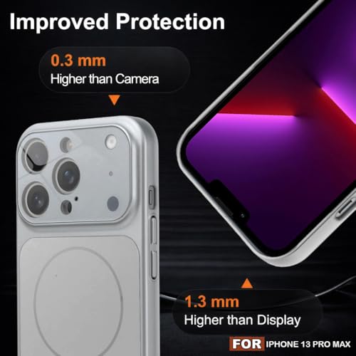 Image of SHINESTAR Premium Luxury Case Compatible with iPhone 13 Pro Max | Protective Back Cover with Camera Lens Safety | Wireless Charging Support | Slim Fit Durable Design | Enhanced Grip Protection Silver