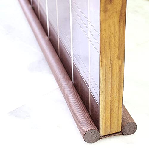 Image of TECHNOVIBES Sound and dust Proof Twin Under Door Draft Fabric Guard | Gap Sealer - Stops Light /Dust /Cool Air Escape | Size 36 inche Doors|(Brown)