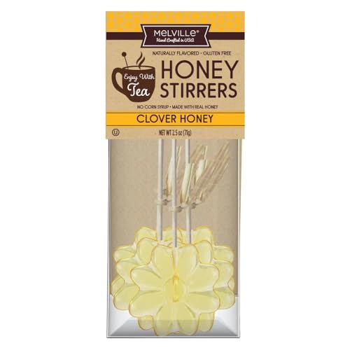 Melville Candy Palitos de Miel de Trébol Envueltos Individualmente, Pack de 5