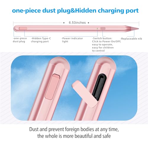 Image of Stylus Pen for iPad 11th&10th Generation,Milikilo Pen with Pencil Holder,Palm Rejection,for Air11&13 inch(M2 /M3), Pad Pro 11 inch&13 inch(M4),iPad 6-11th,iPad Pro 11 inch /12.9 inch, iPad Air 3 /4 /5,Mini 5 /6