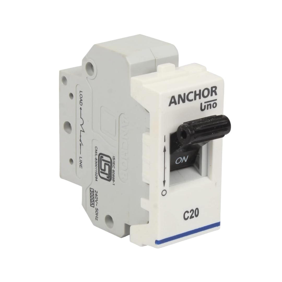 Anchor by Panasonic 65983 UNO Mini Penta Modular 20 Ampere Single Pole C Curve MCB