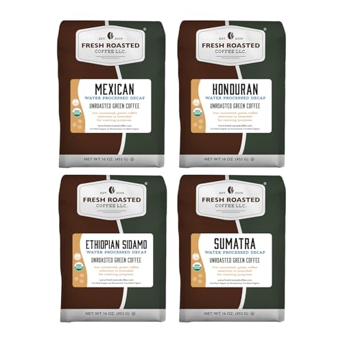 Fresh Roasted Coffee, Unroasted Water Process Decaf Home Roasting Starter Kit, Kosher