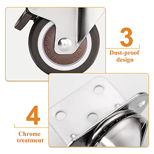 Ruote girevoli da 2 pollici, 4 ruote girevoli con