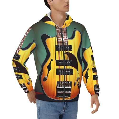 Sweat à capuche guitare et basse le cadeau idéal pour homme passionné de musique
