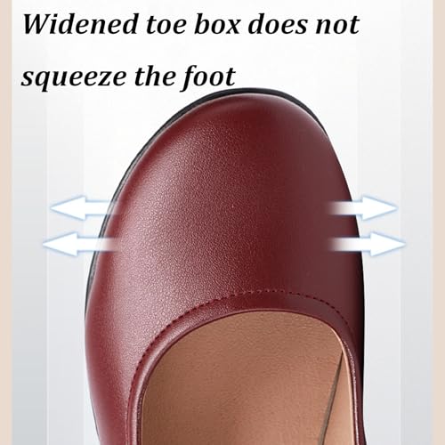 Women's Leather Fashion Wedge Heel Mary Janes with Adjustable Ankle Strap Comfort Non Slip Platform Mom Shoes for Casual Shopping Outdoor3