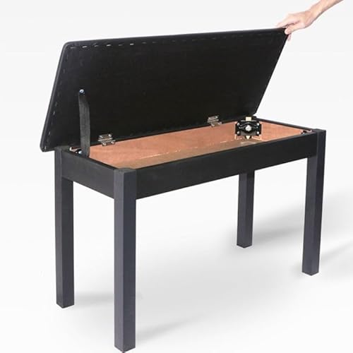Banco Para Piano Sonata Doubleblack Madeira E Couro B-111t