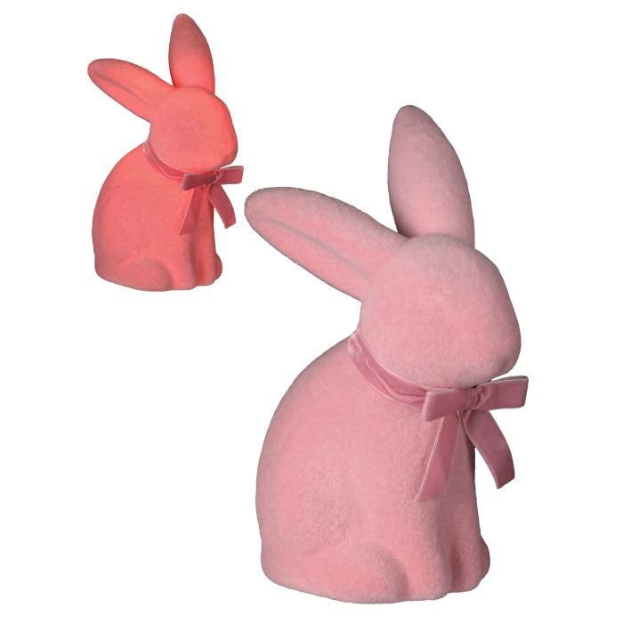 Lapin floqué LED rose veilleuse avec minuteur pour salon