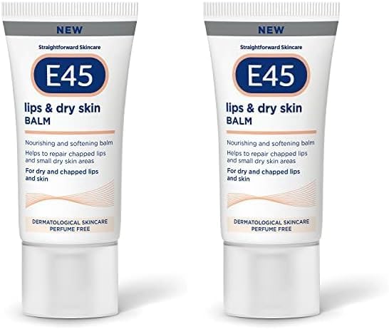 E45 Moisturising Lip Balm for Dry & Cracked Lips - Hydrating & Nourishing with Vitamin E - 30ml (Pack of 2)