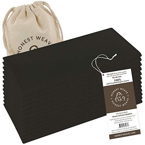 Organic Cotton Washable Cloth Napkins Set (12-Pack)