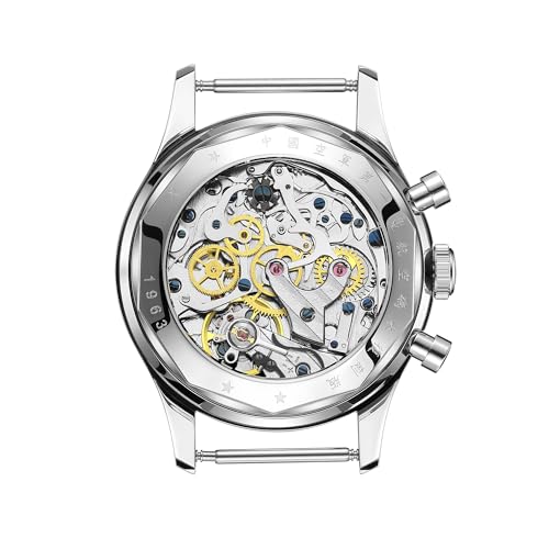 Image of SEAKOSS Men Classic 38mm Pilot Chronograph Watch Seagull 1963 ST1901 Mechanical Movement Wristwatches Sapphire Crystal Acrylic Glass Mirror Stainless Steel Case