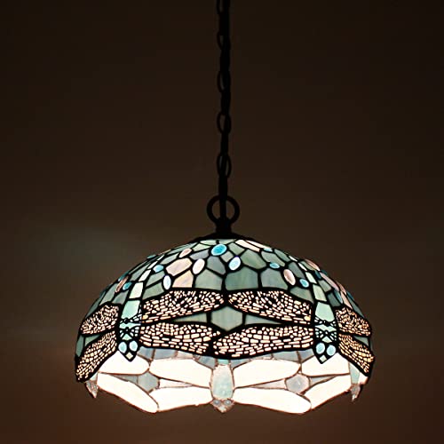 Image of WERFACTORY Tiffany Pendant Light Plug in 12 Inch Hanging Lamp S147 Series