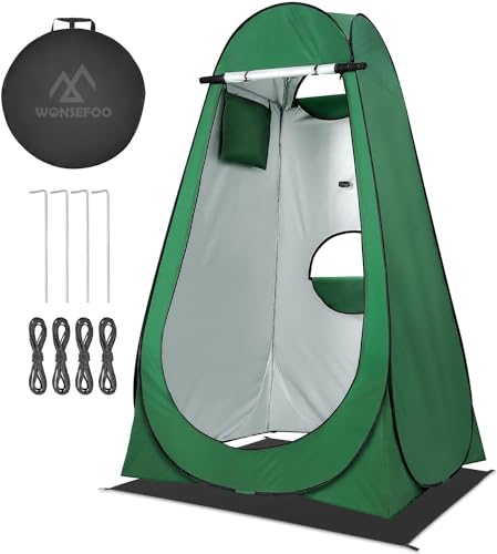 WONSEFOO Pop up Toilettenzelt Umkleidezelt | Camping Duschzelt Privatsphäre Toilette Umkleidekabine Lagerzelt | WC Zelt Outdoorzelt Lagerzelt Toilettenzelt Umkleide für Camping Beach mit Tragetasche