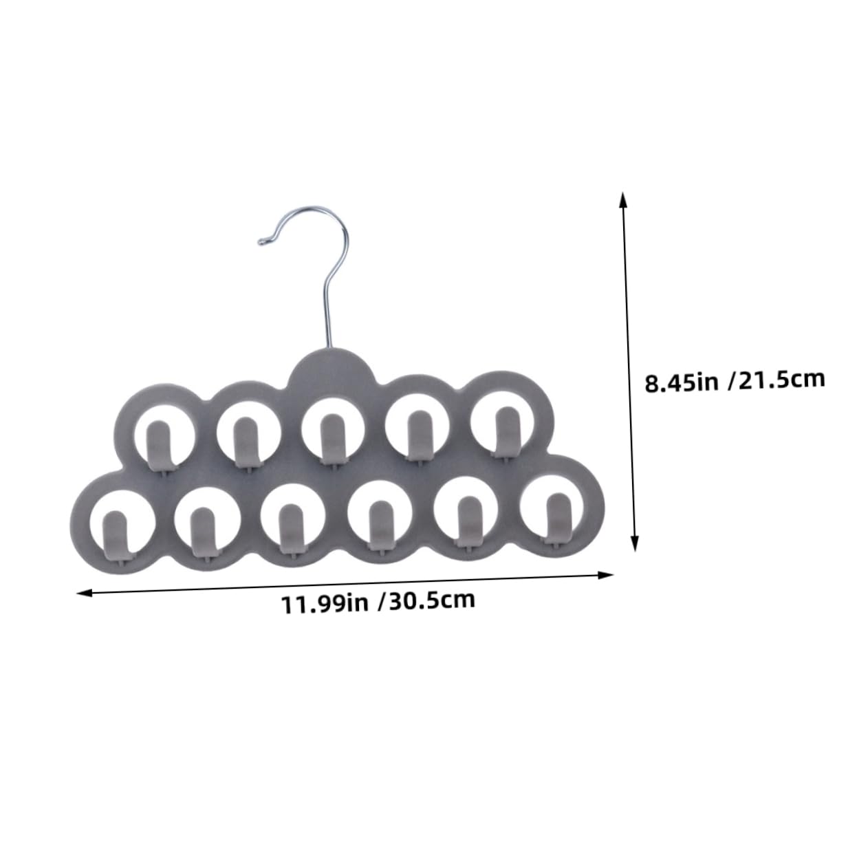 KOMBIUDA 2pcs Flocked Scarf Hanger with Non- Organizer for Scarves Ties Belts Space-Saving Closet Storage Compact Design for and Neat Arrangement