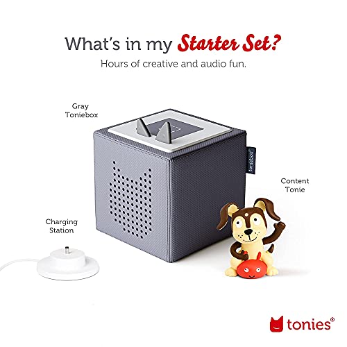 Image of Toniebox 1 Audio Player Starter Set with Playtime Puppy - Listen, Learn, and Play with One Huggable Little Box - Gray