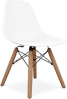 Vista 1 de Sillas de plástico y madera de 21.75 pulgadas para sala de juegos para niños en blanco (juego de 2)