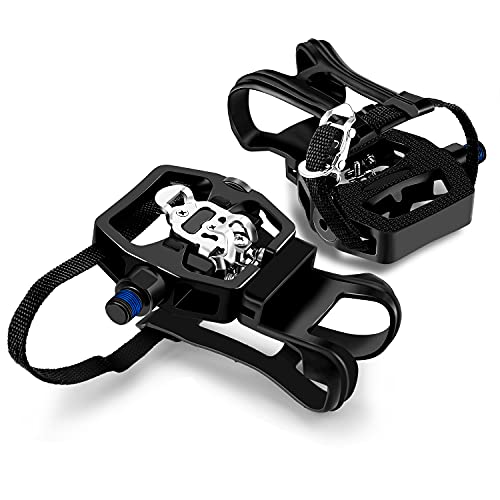 SPD Pedals 9/16'' SPD Pedals for Spin Bike/Spin Bike Pedals with Clips/Compatible Peloton Pedals - Shimano SPD Pedals - Toe Cages for Peloton Bike - Peloton Toe cage - Exercise Bike Pedals