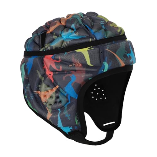 Padded Rugby Helmet Protective Soft Shell Flag Football Soccer Headgear Adjustable Protector Cap for Youth Kids