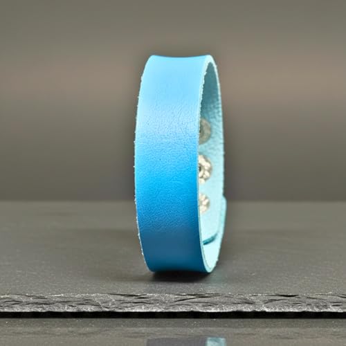 Image of THE MEN THING BLAZEFIT STRAP - 18mm Genuine Leather Bracelet with Stainless Steel Stud Button Closure for Men & Boys (6.6 /7.1 /7.6 inch)