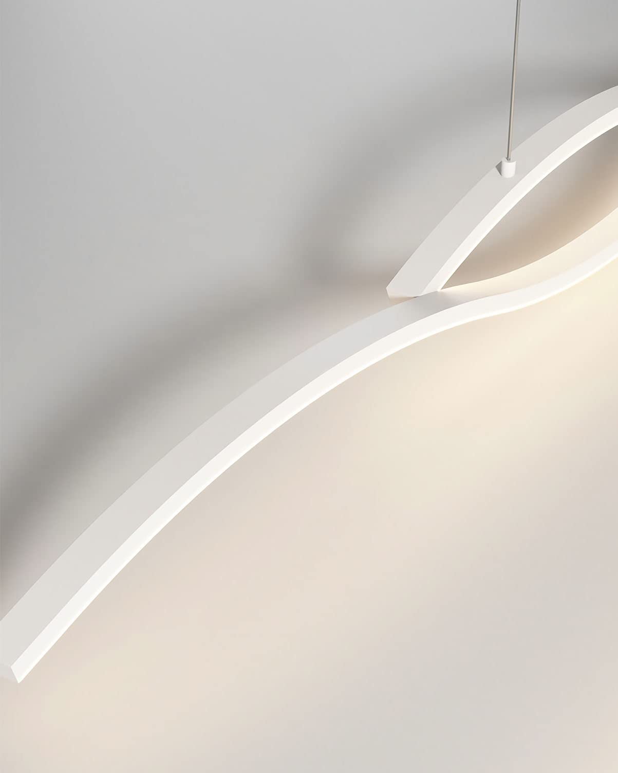 Esstischlampe Modern LED Hängend Leuchte, Welle Design LED Pendelleuchte Dimmbare mit Fernbedienung Esstisch Esszimmer Hängeleuchte Höhenverstellbar Hängelampe für Küche Büro Kronleuchter (Weiß)