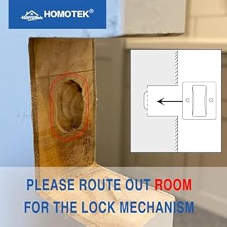 HOMOTEK 1 Pack Privacy Sliding Door Lock with Pull - Replace Old Or Damaged Pocket Door Locks Hardware Quickly and Easily, 2-3/4”x2-1/2”, for 1-3/8” Thickness Door,Brushed Brass